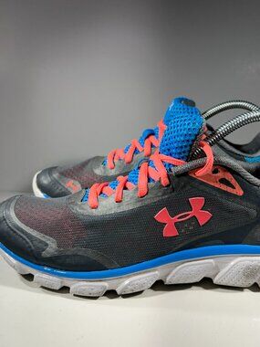 Under Armour Micro G Pulse Womens Running Shoes Size 9.5 Black Blue Sneakers Gym